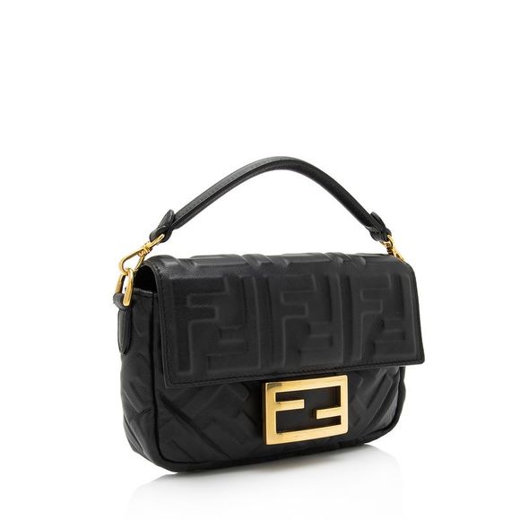 Fendi FF Embossed 1974 Mini Baguette Shoulder Bag - Picture 2 of 15